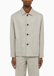 ZEGNA Silver single-breasted jacket in