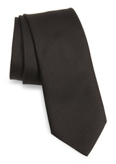 ZEGNA Solid Silk Tie in Brown at Nordstrom
