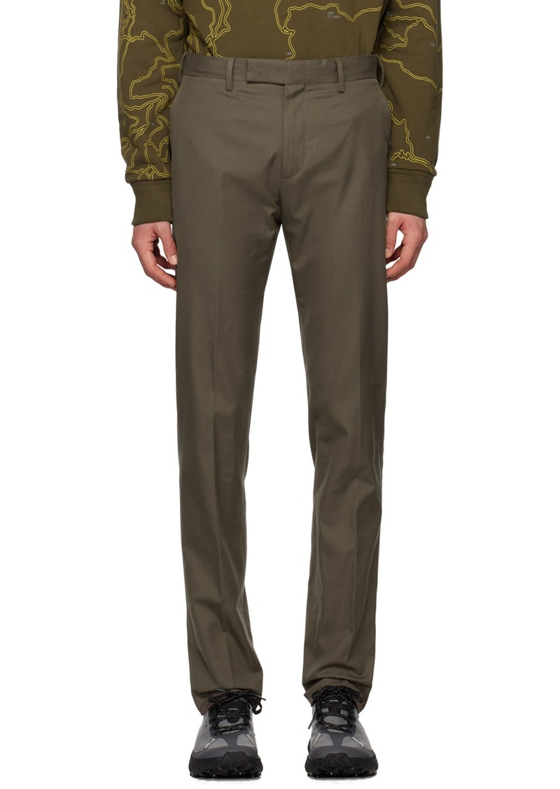 ZEGNA Taupe Zip Trousers
