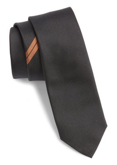 ZEGNA TIES Diagonal Stripe Mulberry Silk Jacquard Tie