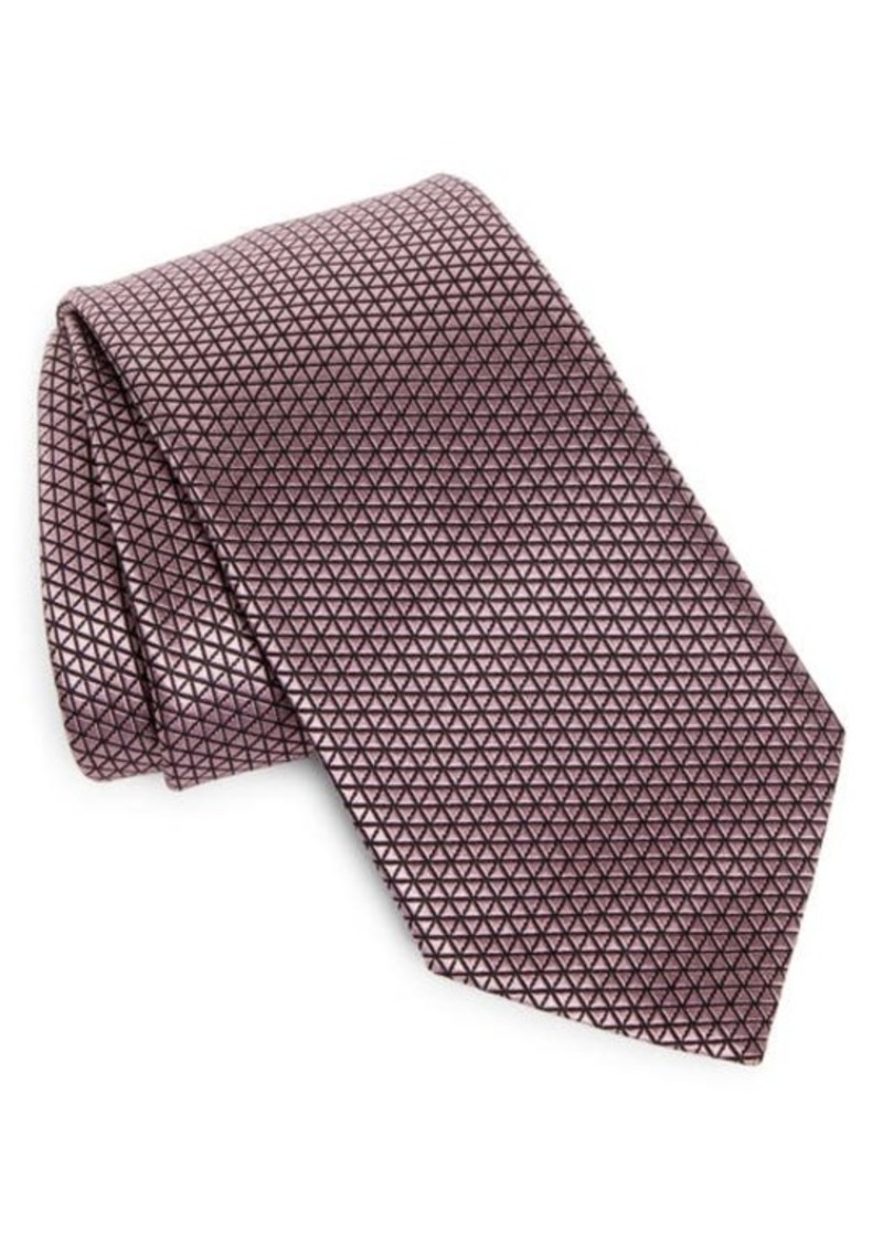 ZEGNA TIES Geometric Silk Jacquard Tie