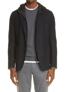 ZEGNA Trofeo Removable Dickey Wool & Cashmere Blazer in Black at Nordstrom