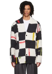 ZEGNA x The Elder Statesman White & Black Check Cardigan