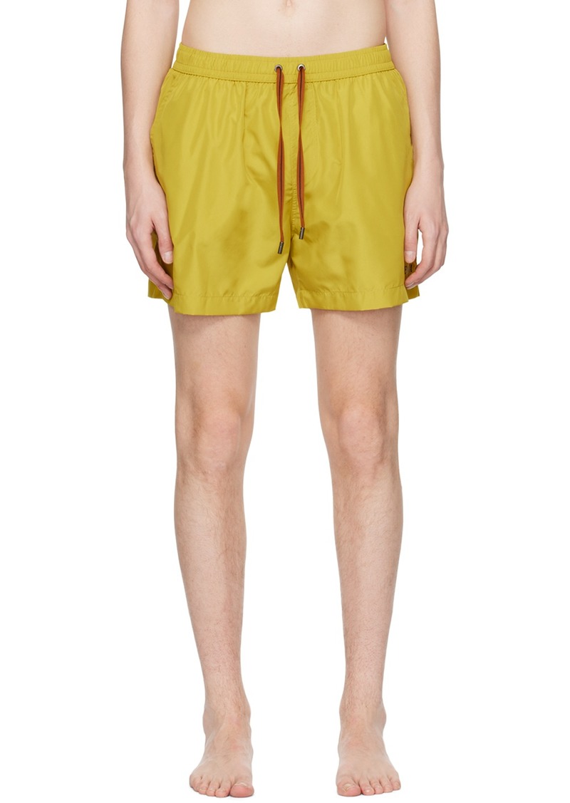 ZEGNA Yellow Drawstring Swim Shorts