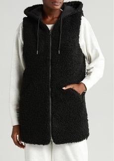 zella Cozy Insulated Hooded Faux Shearling Reversible Vest