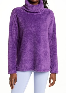 zella Furry Fleece Funnel Neck Pullover in Purple Amaranth at Nordstrom
