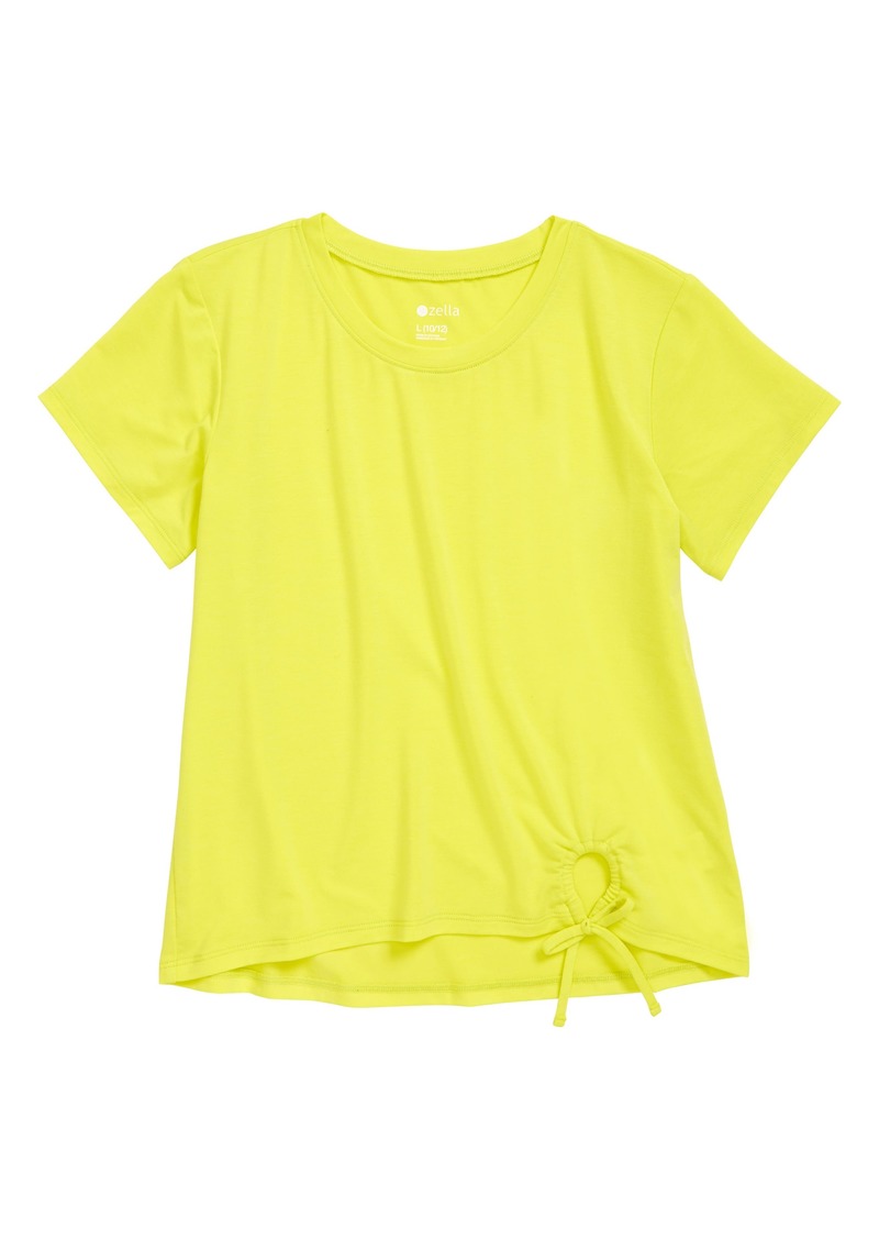 Zella Girl Kids' Tied Up T-Shirt in Lemon Lime at Nordstrom Rack