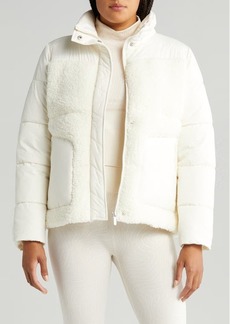 zella Hybrid Faux Shearling Puffer Jacket