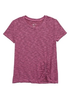 zella Kids' Asymmetric Twilight Stripe T-Shirt in Pink Surprise at Nordstrom