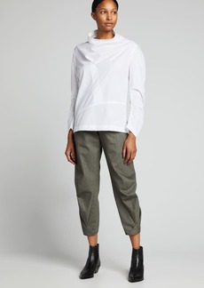 Zero + Maria Cornejo Asymmetric-Fold Cotton Shirt