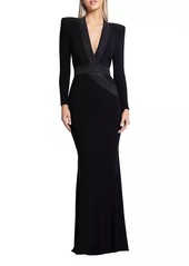 Zhivago Battle Lines The Heiress V-Neck Gown