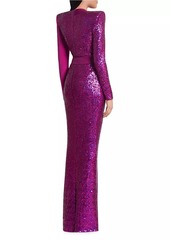 Zhivago Take Off Sequin Belted Gown