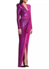 Zhivago Take Off Sequin Belted Gown