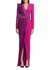 Zhivago Take Off Sequin Belted Gown