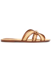 Zimmermann 10mm Prisma Raffia-effect Flat Sandals