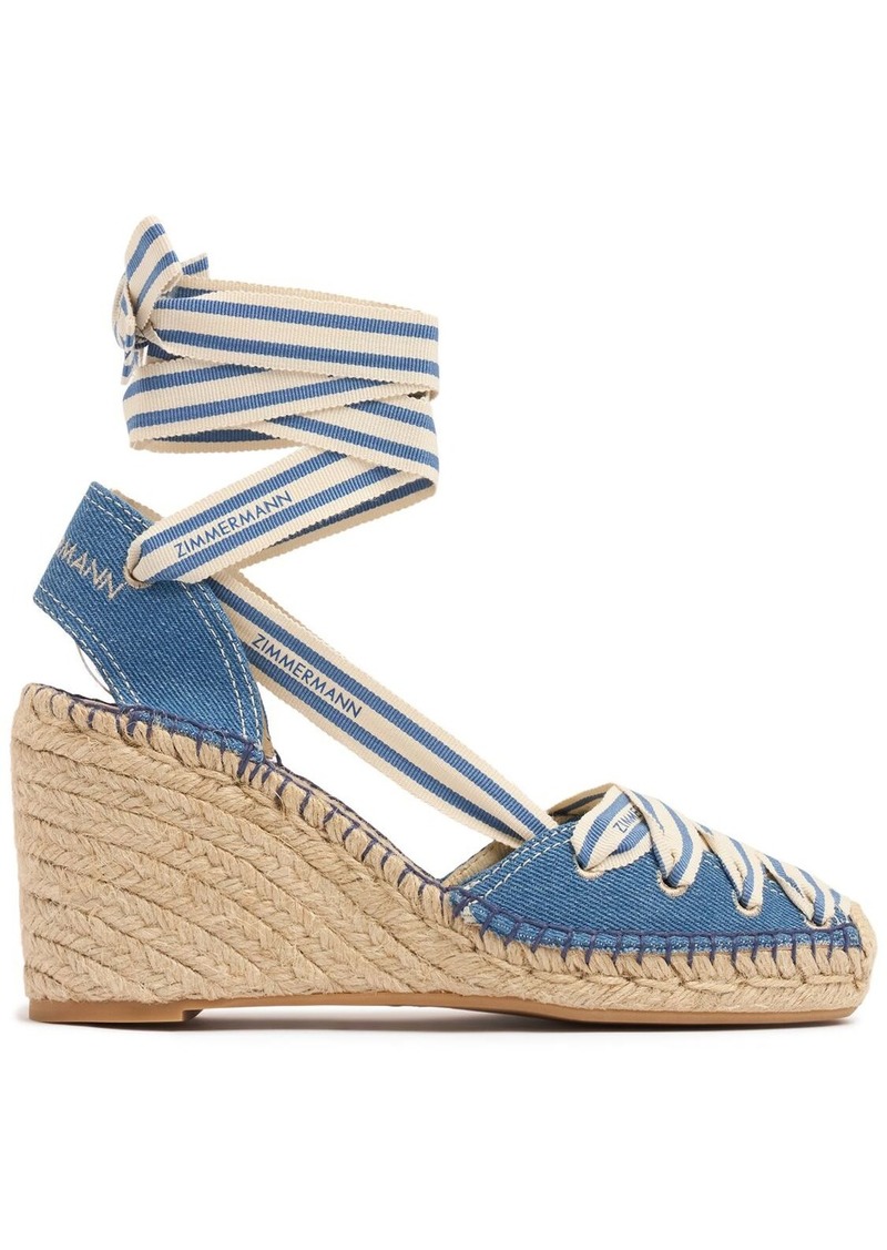 Zimmermann 95mm Sol Denim Wedge Espadrilles