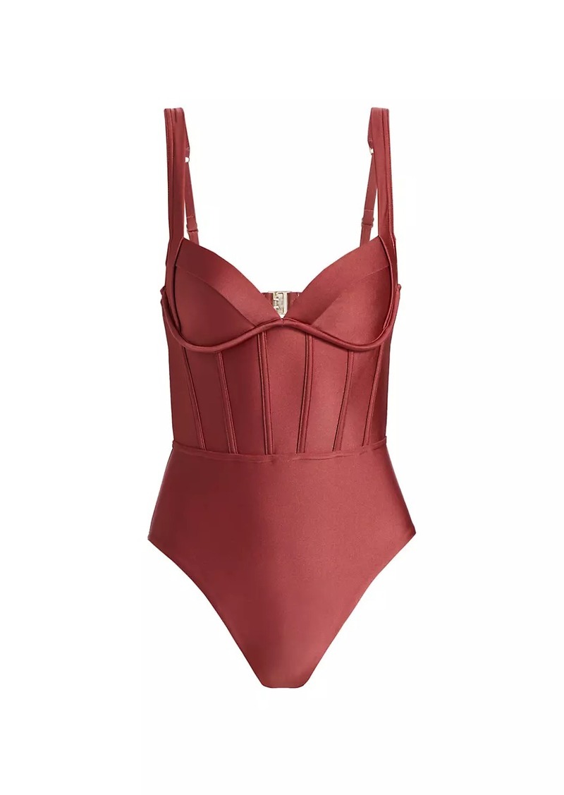 Zimmermann Acacia Corset One-Piece Swimsuit