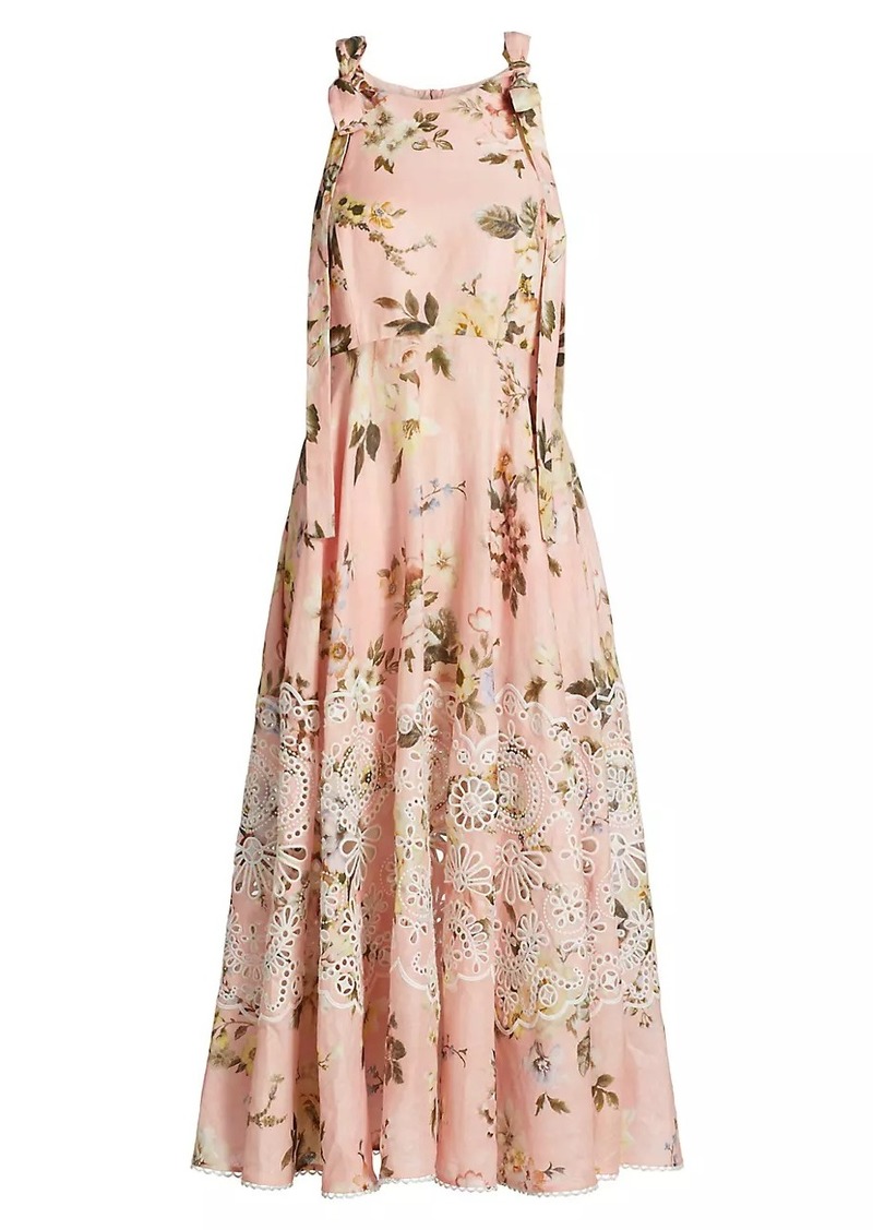 Zimmermann Acacia Floral Broderie Midi-Dress