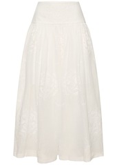 Zimmermann Alight Embroidered Basque Midi Skirt