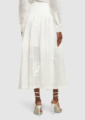 Zimmermann Alight Embroidered Basque Midi Skirt