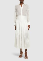 Zimmermann Alight Embroidered Basque Midi Skirt