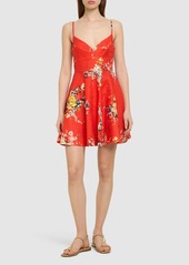 Zimmermann Alight Flared Linen Mini Dress