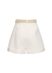 Zimmermann August Cuffed Cotton Shorts