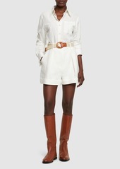 Zimmermann August Cuffed Cotton Shorts