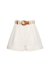 Zimmermann August Cuffed Cotton Shorts