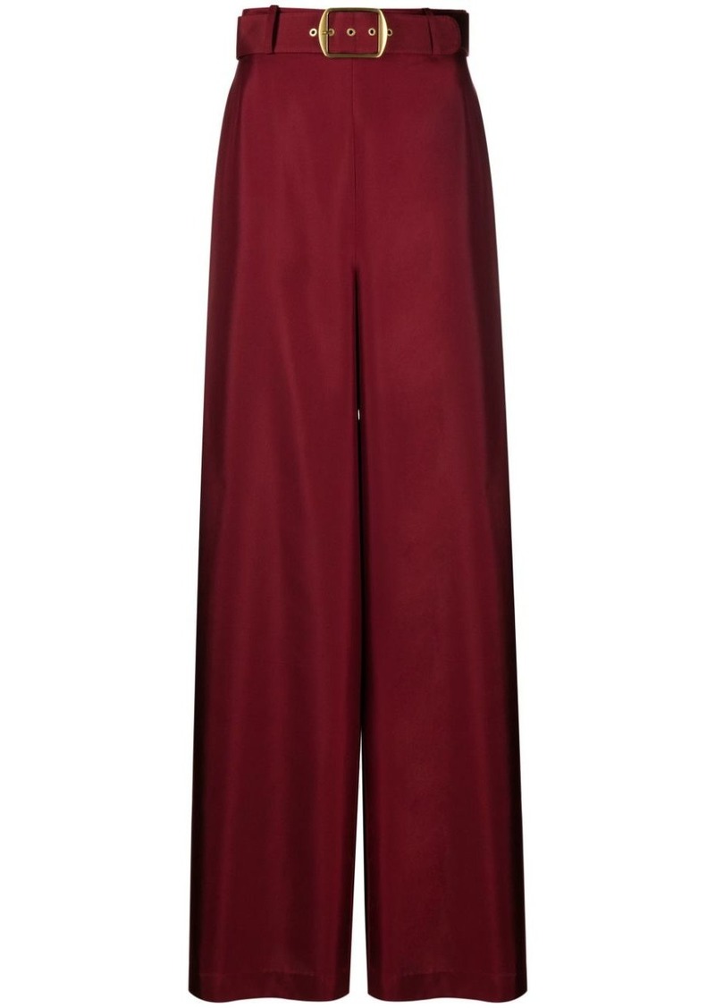 Zimmermann belted silk wide-leg trousers