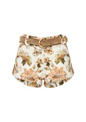 Zimmermann Chintz Floral Print Linen Mini Shorts