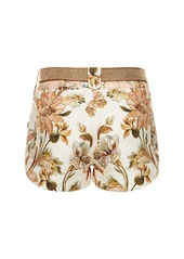 Zimmermann Chintz Floral Print Linen Mini Shorts