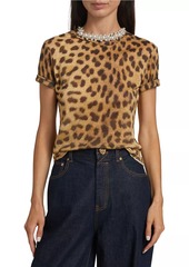 Zimmermann Crush Embellished Leopard T-Shirt