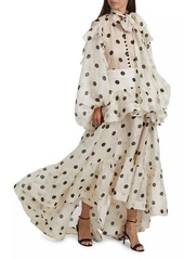 Zimmermann Crush Polka Dot Tiered Maxi Skirt