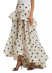 Zimmermann Crush Polka Dot Tiered Maxi Skirt