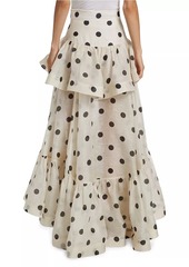 Zimmermann Crush Polka Dot Tiered Maxi Skirt