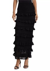 Zimmermann Crush Ruffled-Trim Maxi Skirt