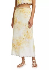 Zimmermann Crush Scalloped Midi-Skirt