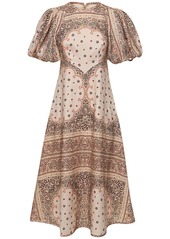 Zimmermann Day Printed Linen Midi Dress