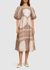 Zimmermann Day Printed Linen Midi Dress