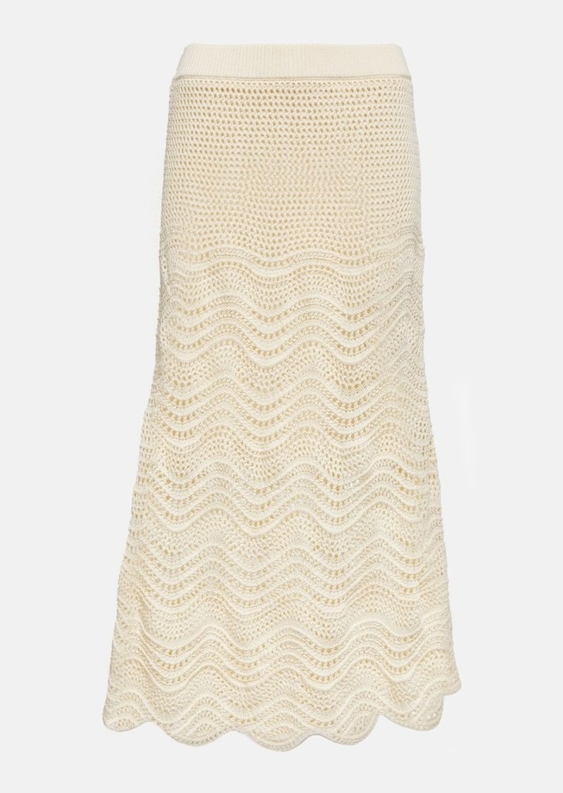 Zimmermann Devi crochet cotton midi skirt