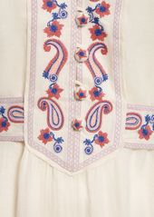 Zimmermann Devi Embroidered Linen Midi Dress