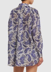 Zimmermann Devi Printed Relaxed Fit Silk Shirt