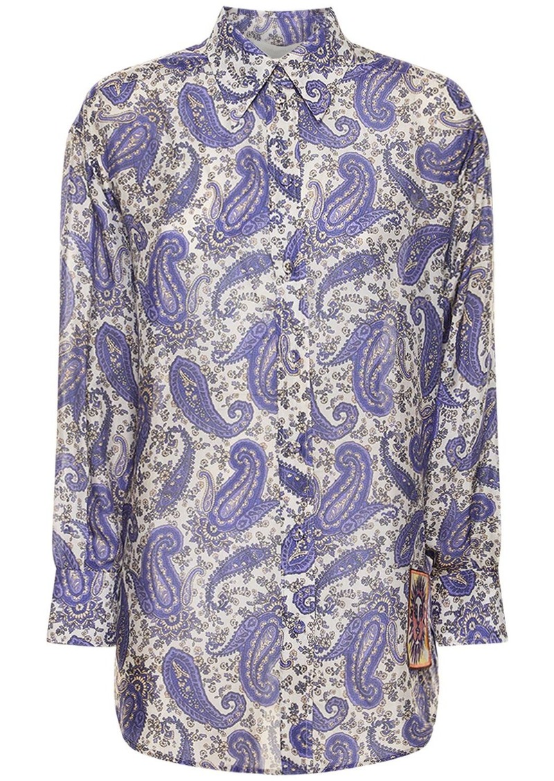 Zimmermann Devi Printed Relaxed Fit Silk Shirt