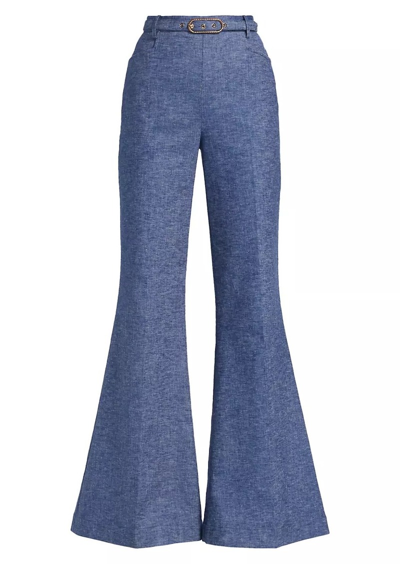 Zimmermann Eden Chambray Flared Pants