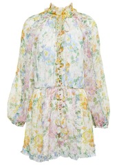 Zimmermann Exclusive to Mytheresa - Floral ruffled silk playsuit