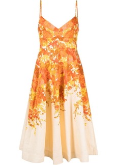 Zimmermann Orange Floral Print Dress