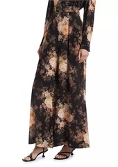 Zimmermann Floral Silk Wide-Leg Pants