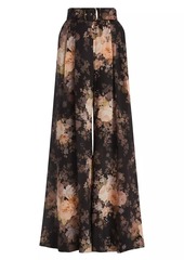 Zimmermann Floral Silk Wide-Leg Pants