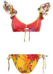 Zimmermann Ginger Floral Bikini Set W/ Ruffles